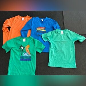 (4) swim rashguard shirts, size 8, Hanna Andersson